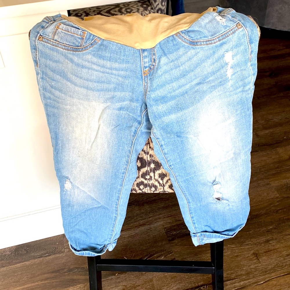 XS indigo blue maternity capris